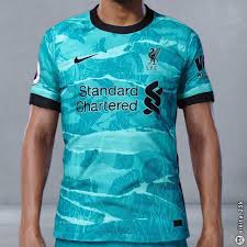 The liverbird and the nike swoosh are black; Liverpool 2020 21 Away Third Kit Leaked