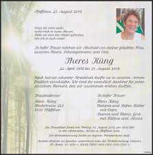 Hans küng's (gotta love the umlaut) islam, past, present & future attempts to digest some 1,400 years of islamic history, and looks for where the three big monotheistic religions (christianity, judaism, and. Traueranzeigen Von Theres Kung Zo Trauer Ch