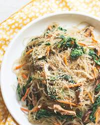 Vegetarian Japchae Korean Stir Fried Sweet Potato Noodles Recipe Sweet Potato Noodles Sweet Potato Stir Fry Vegetarian
