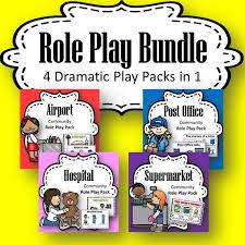4 Dramatic Role Play Packs In 1 Airport Hospital Supermarket Post Office Dramatic Play Roleplay Too Cool For School