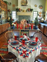 Fiesta Dinnerware Tabletop Fit For The 4th Of July The Little Round Table Vintage Table Decorations Round Table Decor Holiday Table Decorations