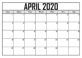 Free April 2020 Editable Calendar In 2020 Monthly Calendar Template Editable Calendar Calendar