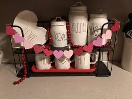 Rae Dunn Valentines Display Rae Dunn Collection Valentine Decorations Tea Bar