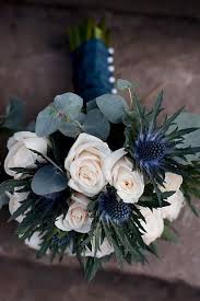 Looking for wedding flowers in your chosen colour scheme? I Heart Flowers Thistle Blue Wedding Bouquet Blue Wedding Flowers Flower Bouquet Wedding