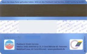 Bank Card Postbank Vpay Postbank Germany Federal Republic Col De Vp 0007 03