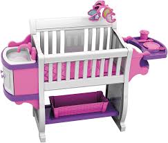 Amazon Com American Plastic Toys Kids My Very Own Nursery Baby Doll Playset Doll Furniture Crib Feeding Station Learn To Nurture And Care Durable And Bpa Free Plastic For Children Ages 2 Pink