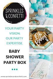 Baby Shower Party In A Box Customize Your Party Needs By Shopping Our Curated Baby Shower Pa Baby Shower Winter Summer Baby Shower Baby Shower Party Supplies