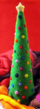 Windy knitty learn how to knit seed stitch knitting knit christmas stocking. Needle Felted Christmas Tree Favecrafts Com