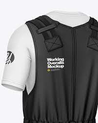 Download Working Overalls Mockup Back Half Side View In Apparel Mockups On Yellow Images Object Mockups