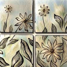 Custom Backsplash Handmade In Vermont Ceramic Porcelain Flower Design Ceramic Wall Sculpture Ceramic Wall Art Sgraffito