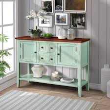 Buffets, sideboards & china cabinets : Buffets Sideboards Entry Table Buffet Cabinet Sofa Table Zsq Buffet Table Console Table Dining Room Server Antique Blue Cambridge Series Sideboard Table With Bottom Shelf Home Kitchen