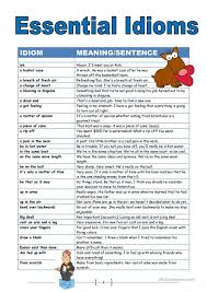 5 Page Essential Idioms For Intermediate Advanced Level Worksheet Free Esl Printable Worksheets Made By Teachers Idioms Teaching Idioms Essentials