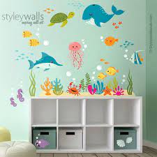 Buy sea life wall stickers and get the best deals at the lowest prices on ebay! Under The Sea Wall Decal Fishes Wall Decal Ocean Wall Sticker Underwater Sea Life Creatures Wall Decal Aquarium Nursery Wall Decal Nursery Wall Decals Kid Bathroom Decor Kids Wall Decals
