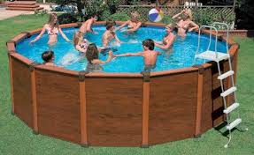 Above Ground Intex Sequoia Spirit Wood Grain Frame Pool Set Above Ground Swimming Pools Intex Pool Pool Cover