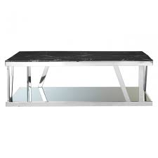 Marble coffee table antigua source by rosieandjake. Pantino Marble Top Coffee Table Marble Stainless Steel Black Clanbay