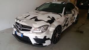 C63 Amg Black Series Wrapped In Snow Camouflage Mercedes Benz Classes C63 Amg Black Series Benz