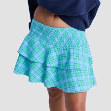 Roxy Tuesdays Mini Skirt Airy Blue As If Plaid - Womens