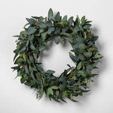 Buy artificial eucalyptus and get the best deals at the lowest prices on ebay! 24 Faux Seeded Eucalyptus Wreath Hearth Hand With Magnolia Target