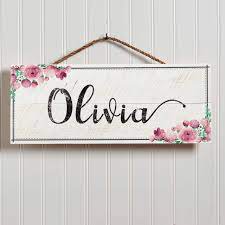 Artblox Personalized Name Rustic Nursery Room Wood Sign Home Decor Vintage Custom Name Flowers Premiu Wood Signs Home Decor Rustic Nursery Wooden Wall Art