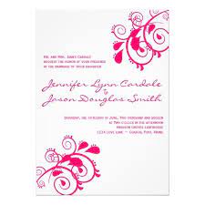 Elegant Hot Pink Flourish Swirl Wedding Invitation Vintage Floral Wedding Invitations Floral Wedding Invitations Customizable Wedding Invitations