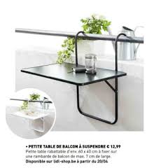• après usage, vous pouvez replier la table suspendue pour gagner de la place. Table Pliante Balcon Lidl