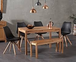 4.1 out of 5 stars. Oxford 150cm Solid Oak Dining Table With Oscar Faux Leather Round Leg Chairs And Bench Oxford