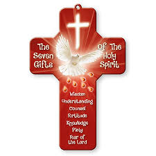 confirmation cross seven gifts 18cm
