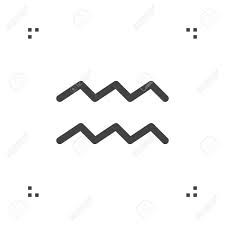 Aquarius Zodiac Vector Sign Horoscope Symbol Astrology Line Icon Linear Logo Illustration Isolated On W Logo Illustration Cute Drawings Digital Illustration