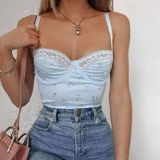 Check spelling or type a new query. Buy Honet Floral Print Lace Trim Bustier Top In Bulk Asianbeautywholesale Com