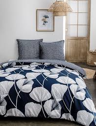 Parure De Lit 2 Personnes Feuillage En 2020 Parure De Lit Linge De Lit Blanc Et Lit 2 Personnes