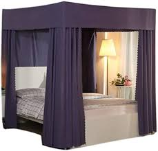 Functionally, the canopy and curtains keep the bed warmer, and screen it from light and sight. Amazon Com Obokidly Princess 4 Corner Post Bed Curtain Canopy Windproof Lightproof Bed Canopy Mosquito Net Bedroom Decoration For Adults Girls Bed Canopies Child Gift B Dark Grey Queen Home Kitchen