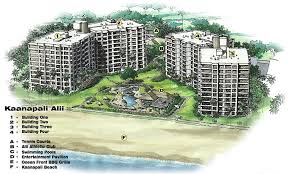 1 king bed, 2 double beds and 1 double sofa bed | sleeps 6. Kaanapali Alii Property Layout Map