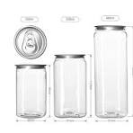 High quality 250ml/500ml square clear plastic cans with easy ...