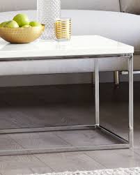 Acute Chrome And Large White Gloss Coffee Table Danetti