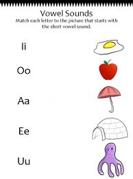 Draw lines to match the pictures of same type of objects. Match The Vowel Sound Worksheet S
