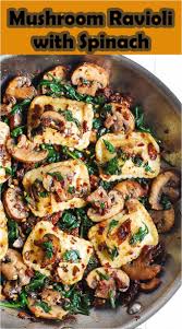 Mushroom Ravioli With Spinach In 2020 Easy Clean Eating Recipes Mushroom Ravioli Healthy Food Recipes Clean Eating