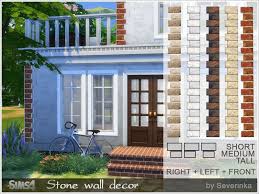 A Set Of Stone Decor For Decoration Of Outer Walls Of Buildings Found In Tsr Category 39 Sims 4 Decorative Sets 39 Stone Wall Stone Decor Wall Exterior