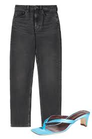 Black slide sandals with mom jeans & white top. What Shoes To Wear With Which Jeans A Complete Guide