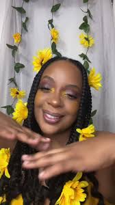 Sunflower Queen 🌻 #sunflower #sunflowermakeuplook🌻 #sunflowermakeup  #editorialmakeup #makeuptutorial #viral #blackgirlmakeup  #creativemakeuplooks