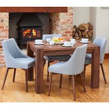 Unfollow dining room set to stop getting updates on your ebay feed. Shiro Solid Walnut Furniture Small Dining Table And Four Grey Chairs Set Sale Price