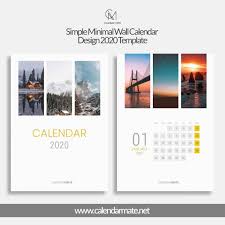 Railey Simple Minimal Wall Calendar Design 2020 Template Psd Kalender Seni Minimalis