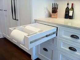 Aha Id Never Realized That There Is A Drawer Behind These Under-counter Paper Towel Roll Dispensers I Co Kitchen Storage Hacks Kitchen Storage Storage Hacks