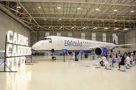 Belavia saat ini telah mengoperasikan tujuh unit e195 versi terdahulu dan empat unit e175 yang berukuran lebih kecil. First Embraer E195 E2 For Belavia Airways Magazine