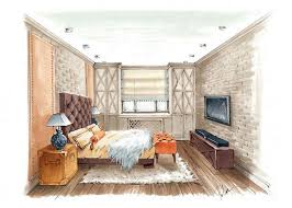 Image Result For Rendered One Point Perspective Drawing Perspective Room Drawing Interior Interior Design Renderings