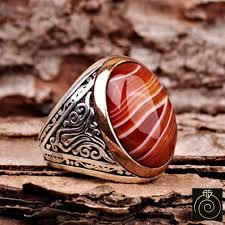 Gold mens signet ring (model: Medieval Scandinavian Viking Inspiration Jewelry Unique Men S Gemstone Signet Ring Brown Tiger S Stone 925 Silver Vintage Statement Ring Rings Jewelry Fgd Gymconcept De
