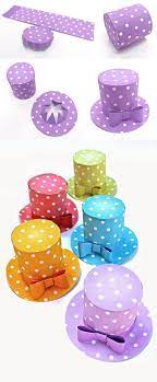 Make 5 Stunning Mini Polka Dot Hats Easy No Sew Patterns Crafts Polka Dot Hats Paper Crafts