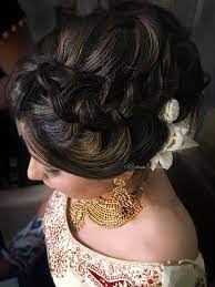 Braided Bridal Bun Hair Artistry By Archana Rautela Indian Wedding Hairstyles Bridal Hair Buns Bridal Hair