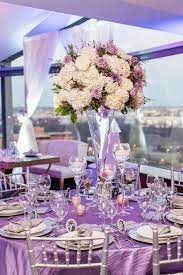 Purple and white centerpieces for weddings. Purple White And Silver Table Decor Decoracao De Casamento Amarelo Casamento Roxo E Prata Casamento Roxo