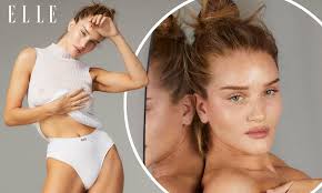 Rosie Huntington-Whiteley, 33, poses topless in lycra | Daily Mail Online