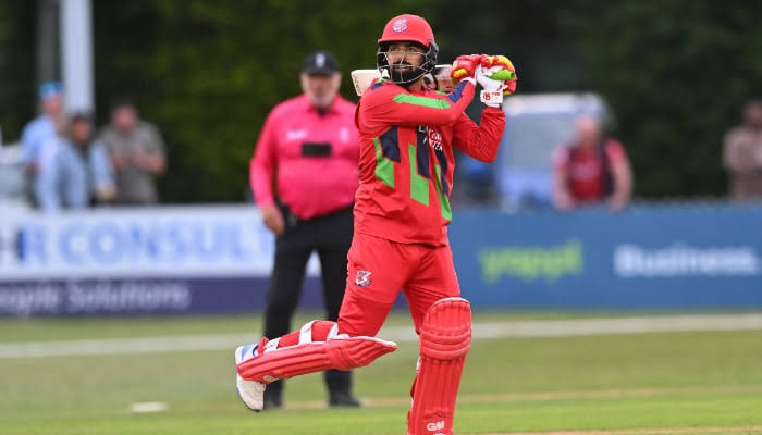 Shadab Khan in action during his match-winning performance, AI generated